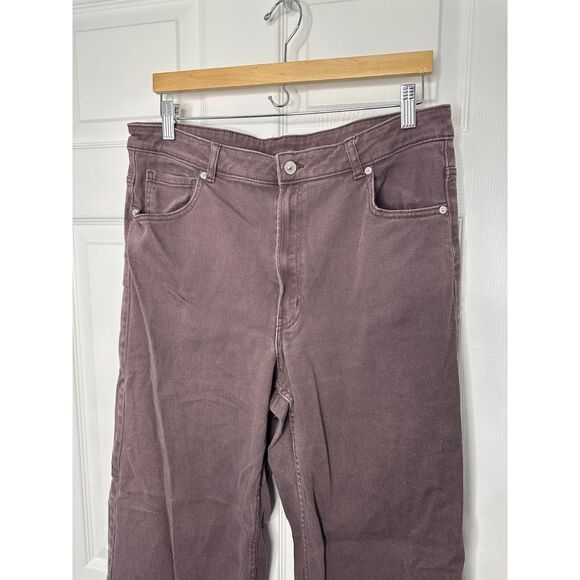 Taupe Wide Leg Denim Pants Women’s Size 16 H&M Divided Stretch Cotton - Picture 4 of 7
